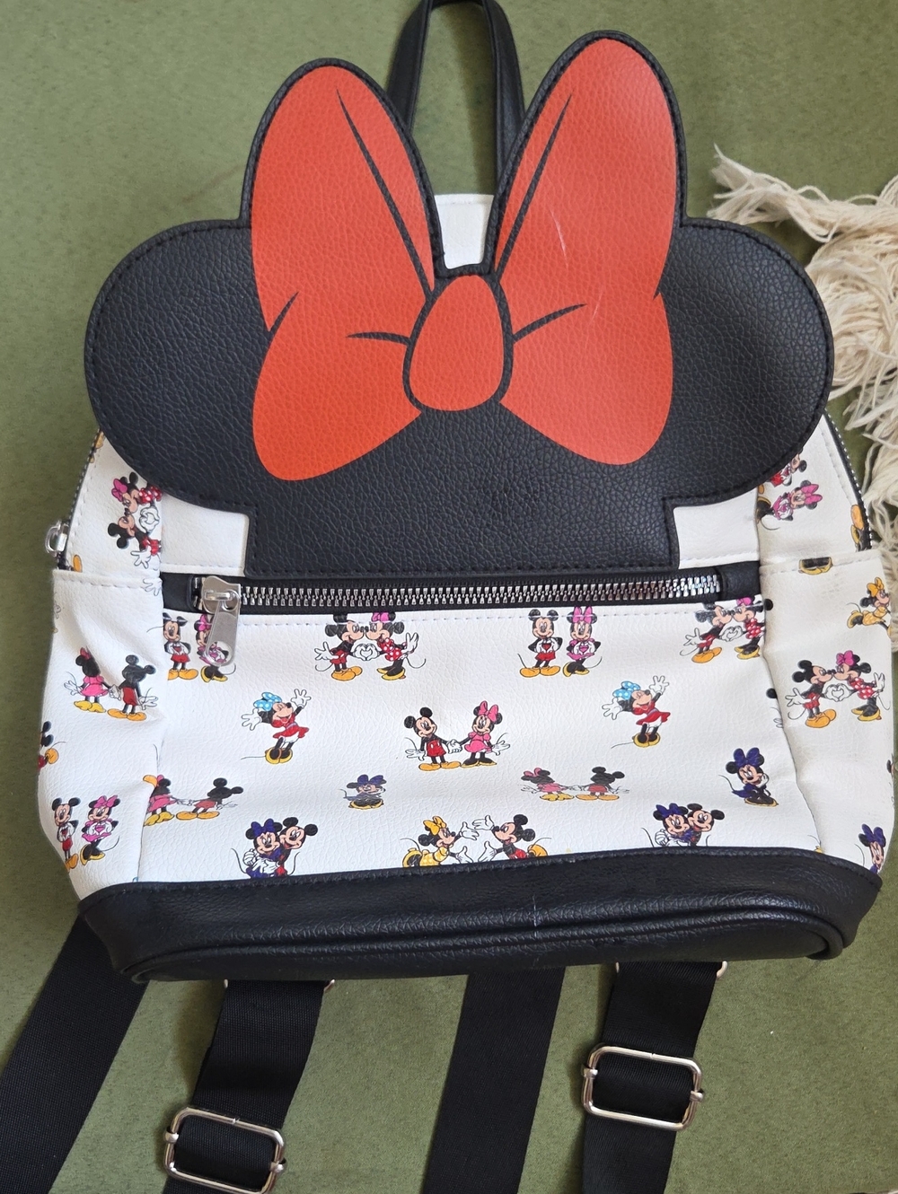 Disney Kids Minnie Ear Backpack with Red Bow - Black & White